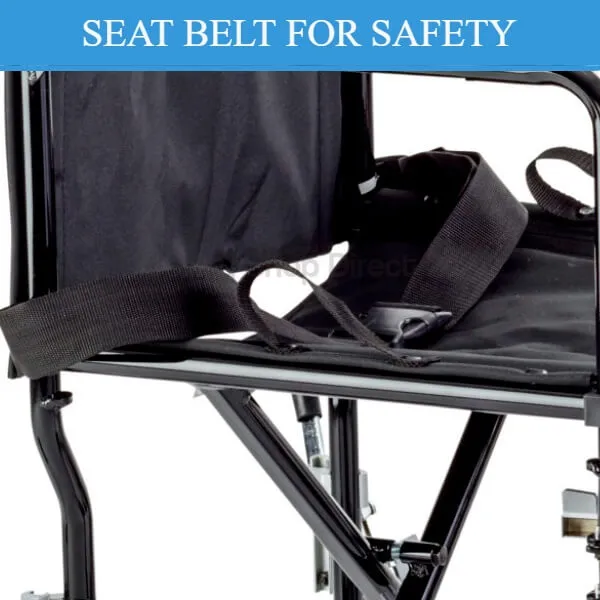 Portable Travel Wheelchair with Seatbelt 17 Inch