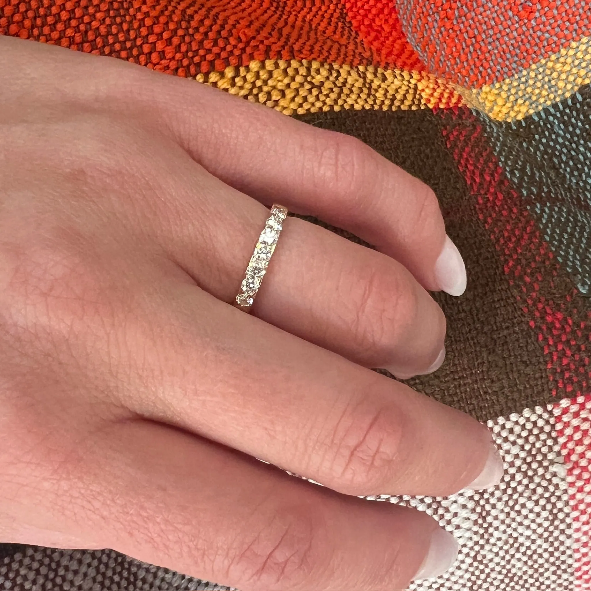Refined Seven Diamond Band in Yellow Gold by 720