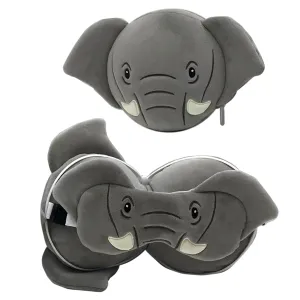 Relaxeazzz Travel Pillow & Eye Mask - Elephant