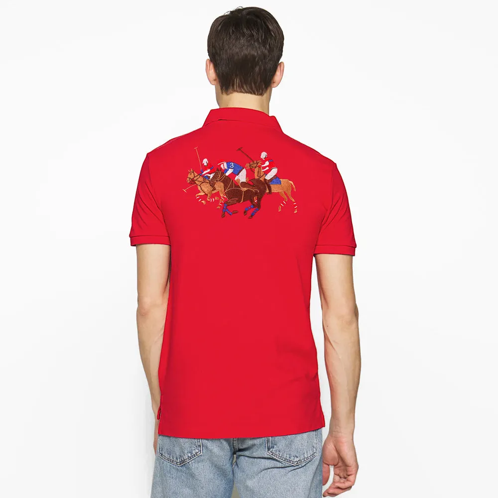 RL 3 Pony Red Polo Shirt