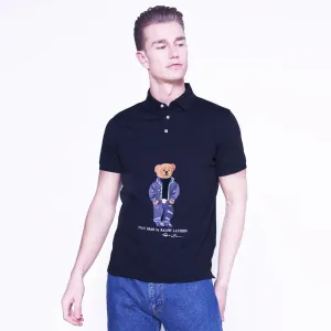 RL Bear Embroidered Navy Polo Shirt