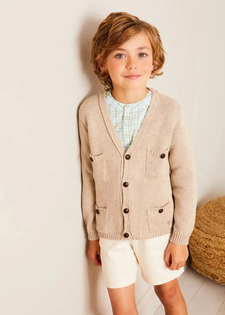 Safari Button Detail Cardigan in Camel (4-10yrs)
