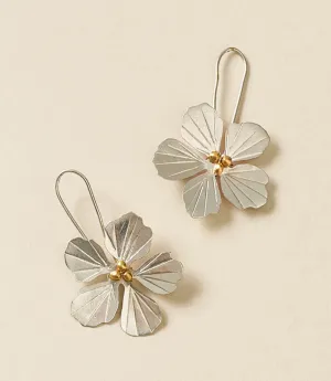 Sayuri Flower Silver Drop Earrings by Matr Boomie