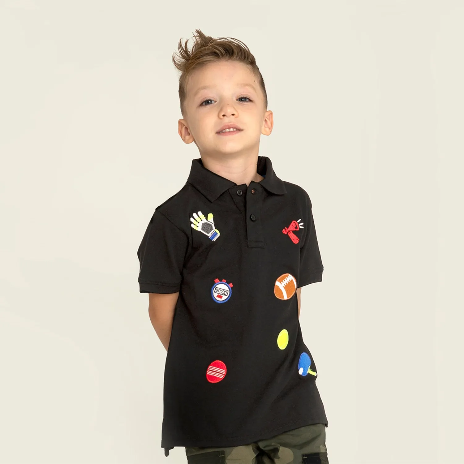 Sporty Applique Polo Tshirt