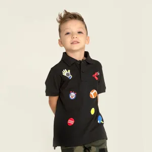 Sporty Applique Polo Tshirt