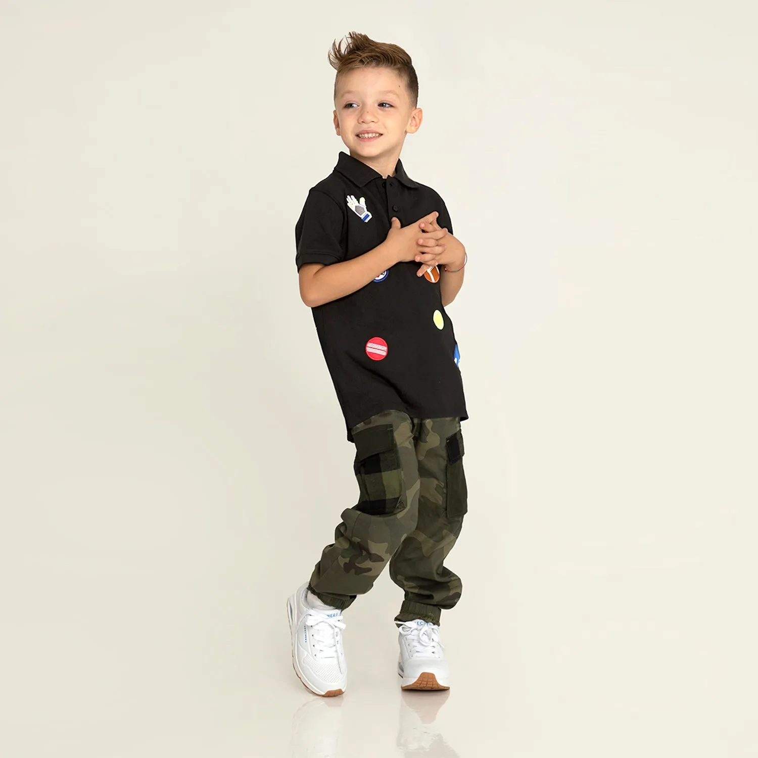 Sporty Applique Polo Tshirt