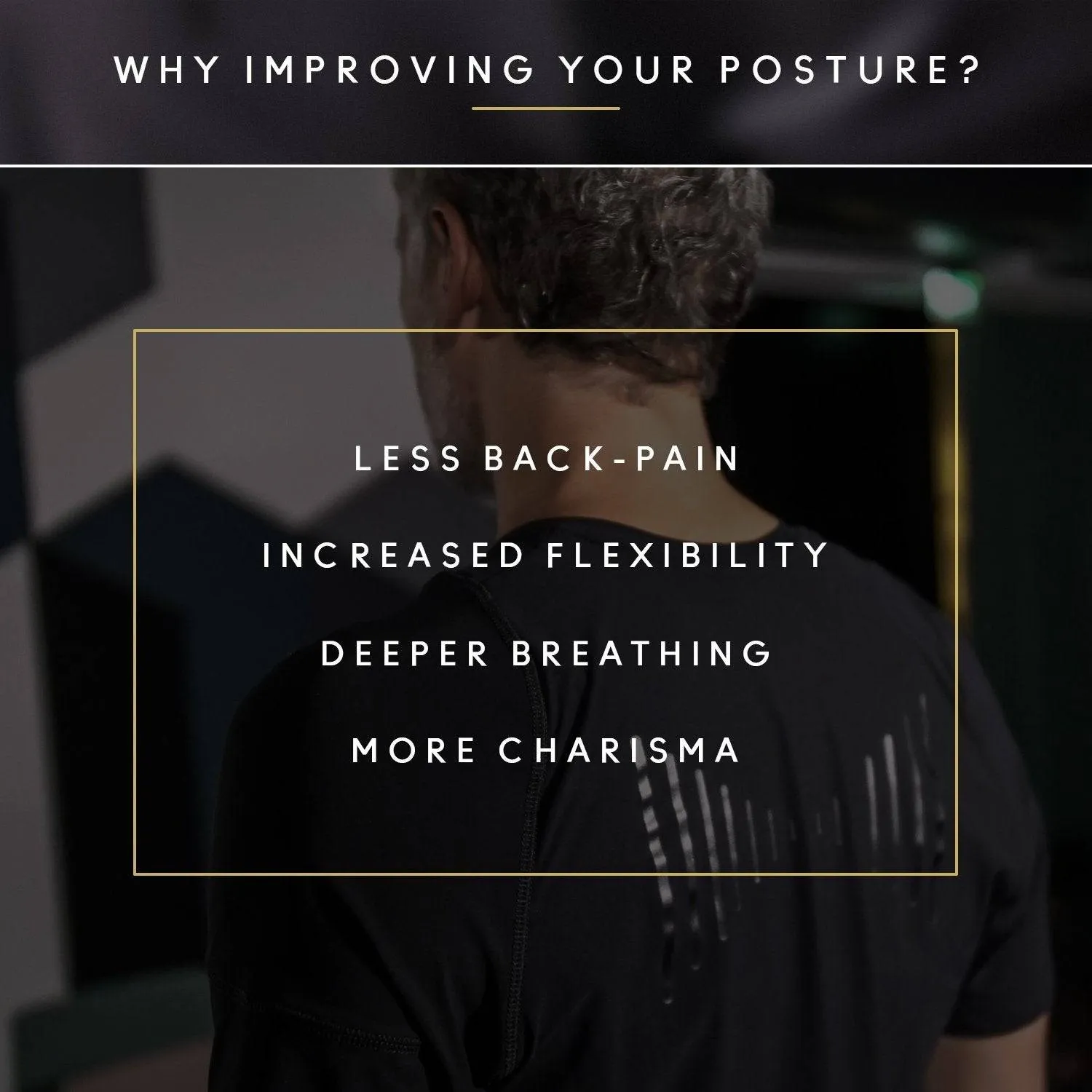 Swedish Posture Posture Reminder T-Shirt - Black Medium - For Men's