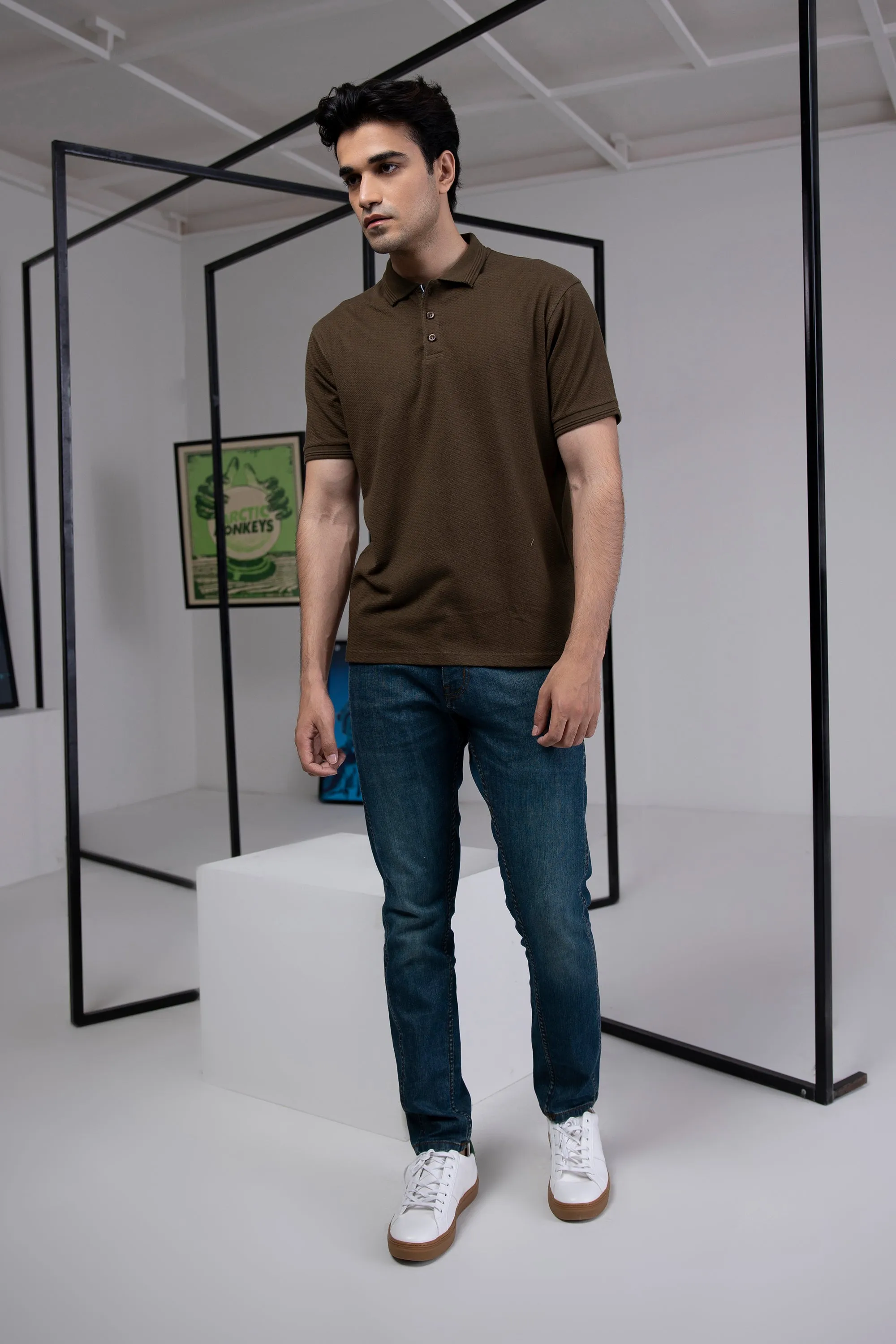 Textured Cotton Polo