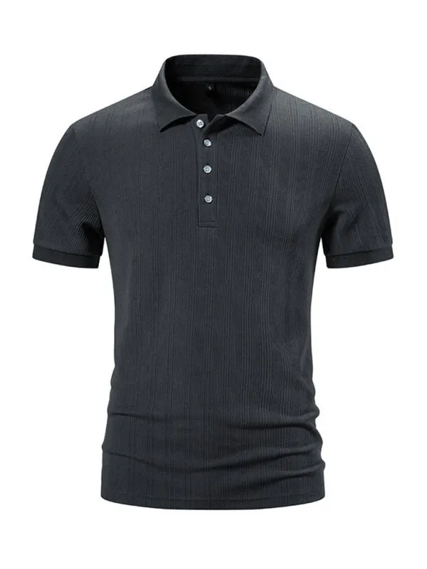 Textured Polo Shirt for Men's Everyday Wear