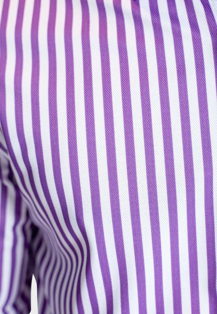 The Go Big Stripe Long Sleeve Tech Shirt - Grape