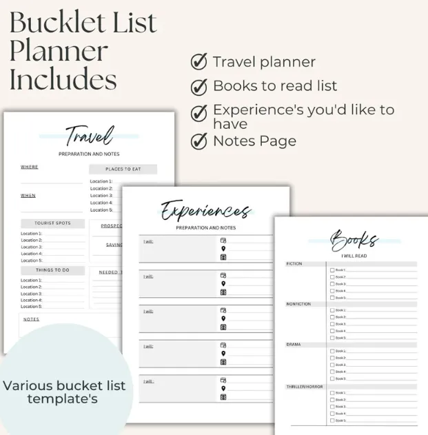 The Ultimate Bucket List Planner - Journal Digital Download