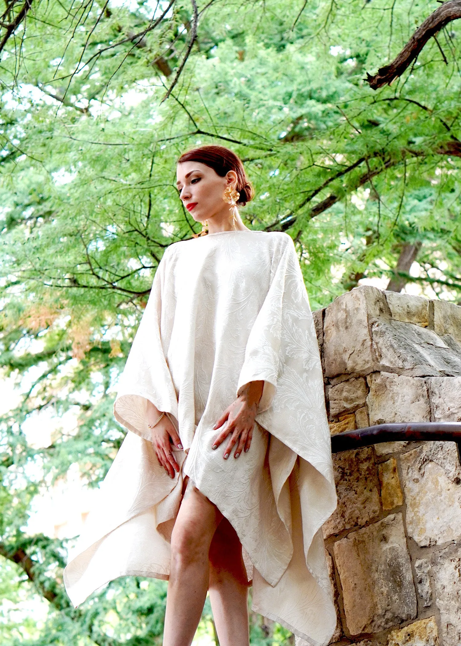 The Valentina Creme Caftan Dress