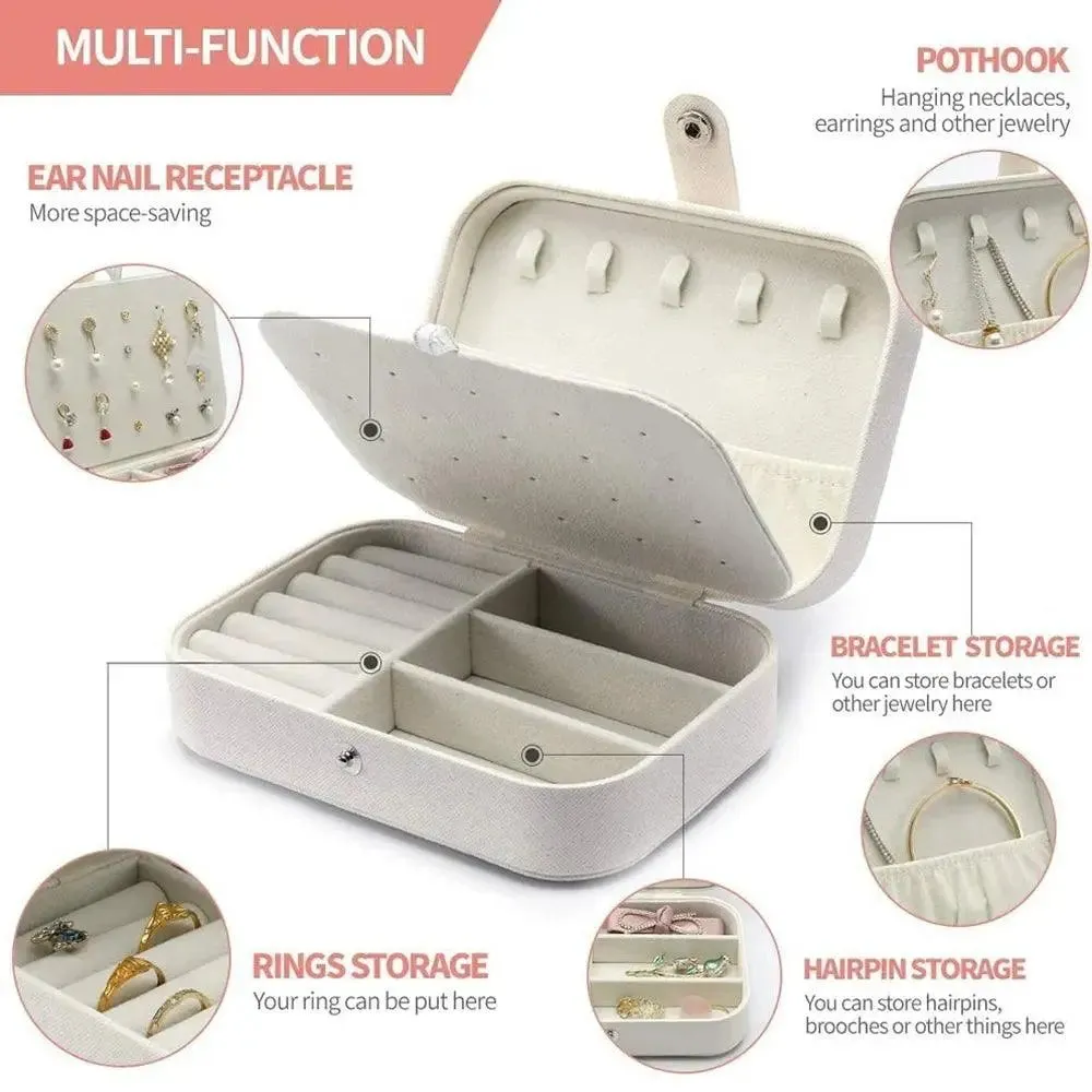 Travel Jewelry Case,Small Jewelry Box,Portable Travel Jewellery Box Trays Organizer Display Storage Case for Rings and Earrings