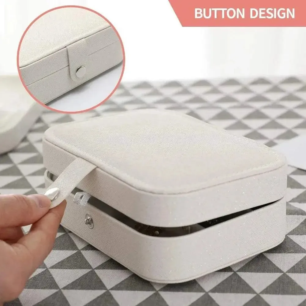 Travel Jewelry Case,Small Jewelry Box,Portable Travel Jewellery Box Trays Organizer Display Storage Case for Rings and Earrings