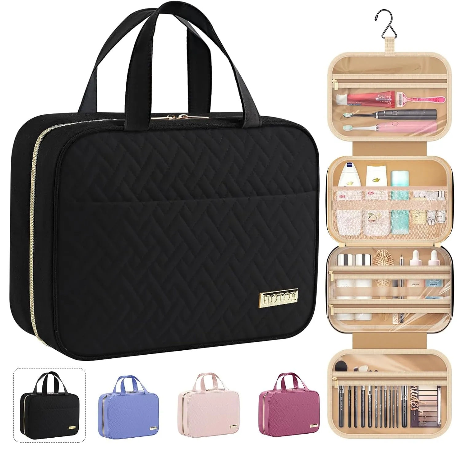 Travel Toiletry Bag Waterproof Makeup Bag With Hook for Women and Men