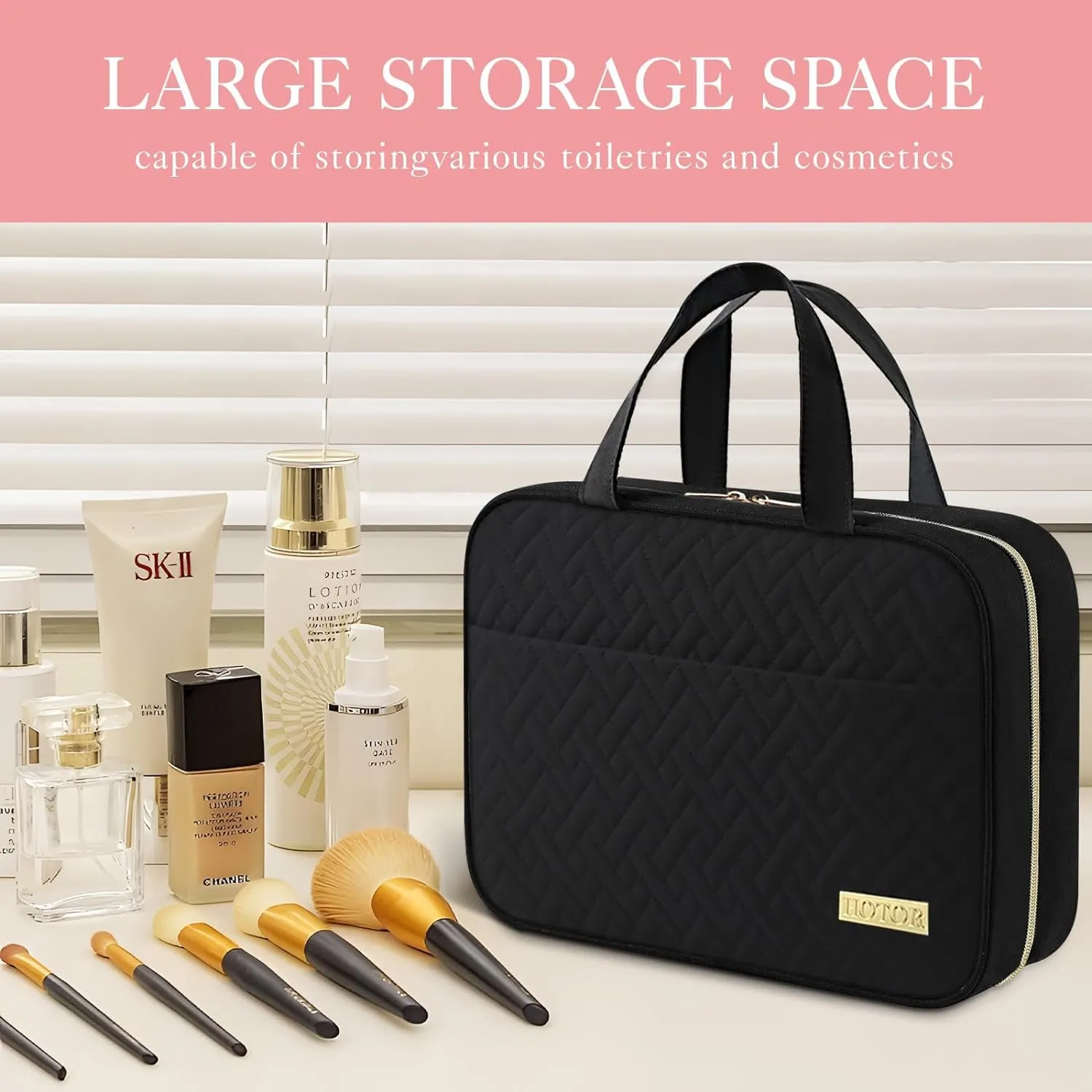 Travel Toiletry Bag Waterproof Makeup Bag With Hook for Women and Men