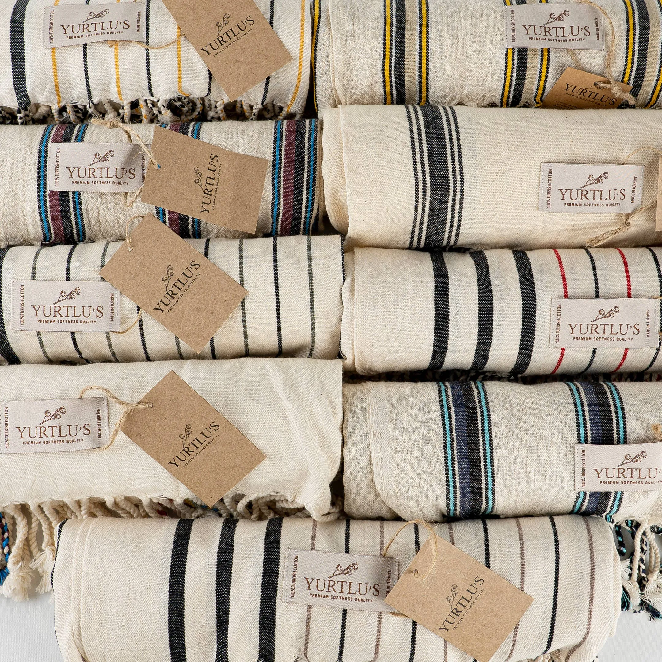 Turkish Towel Red/Black Stripe