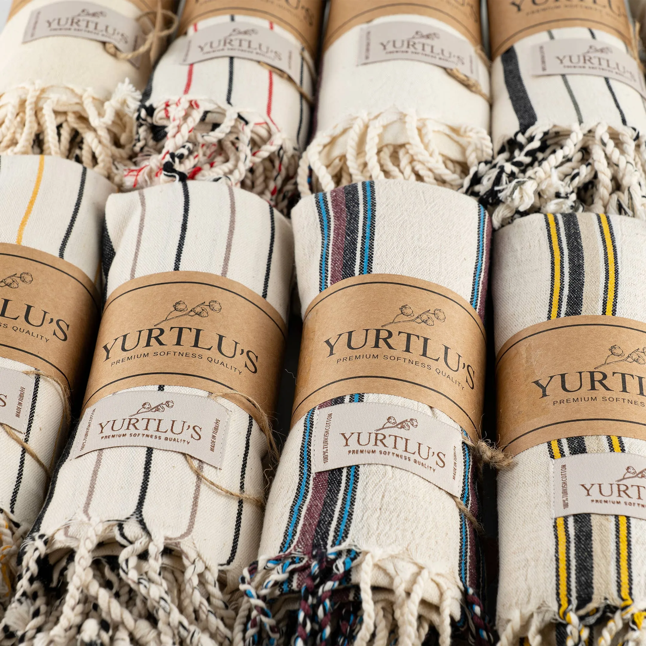 Turkish Towel Red/Black Stripe