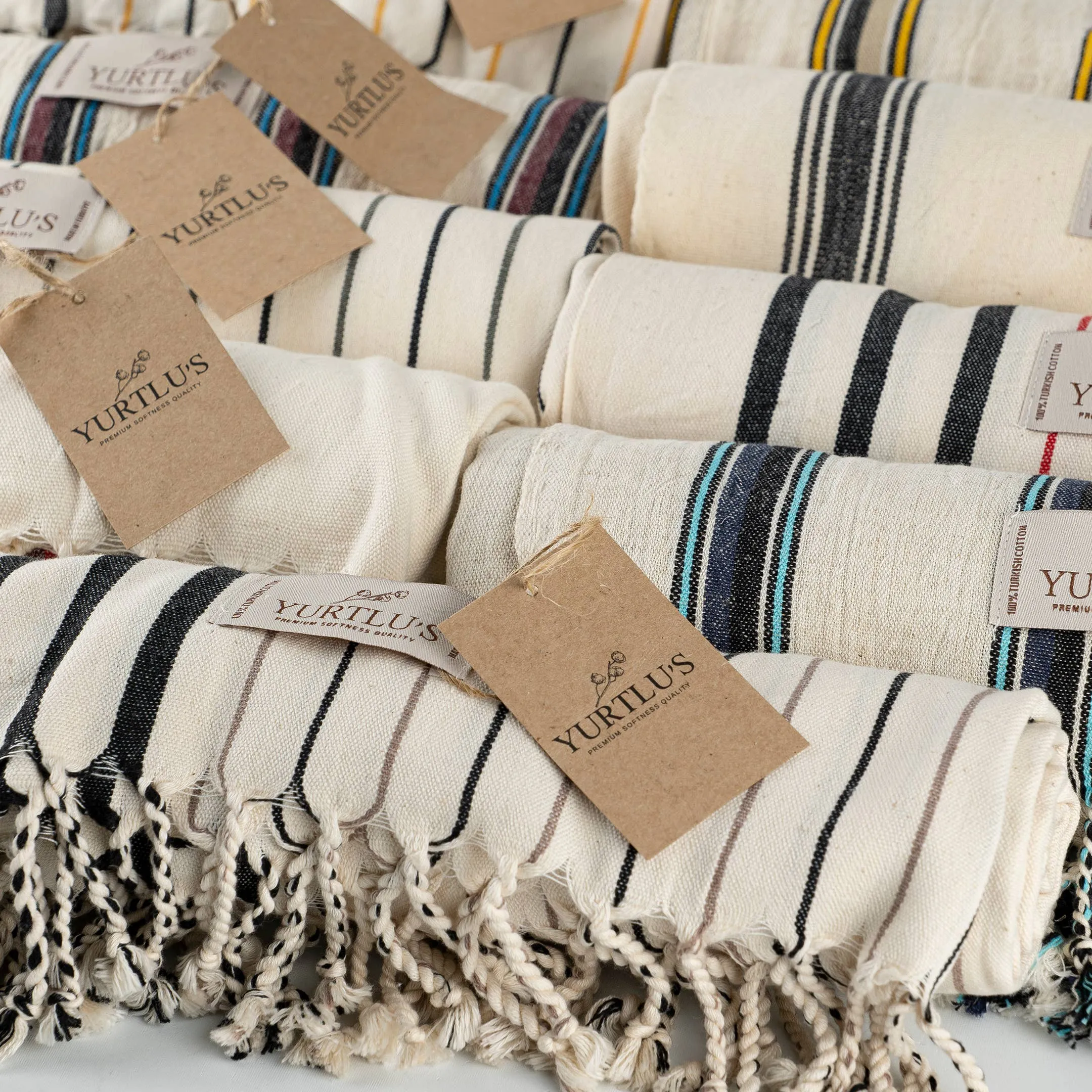 Turkish Towel Red/Black Stripe
