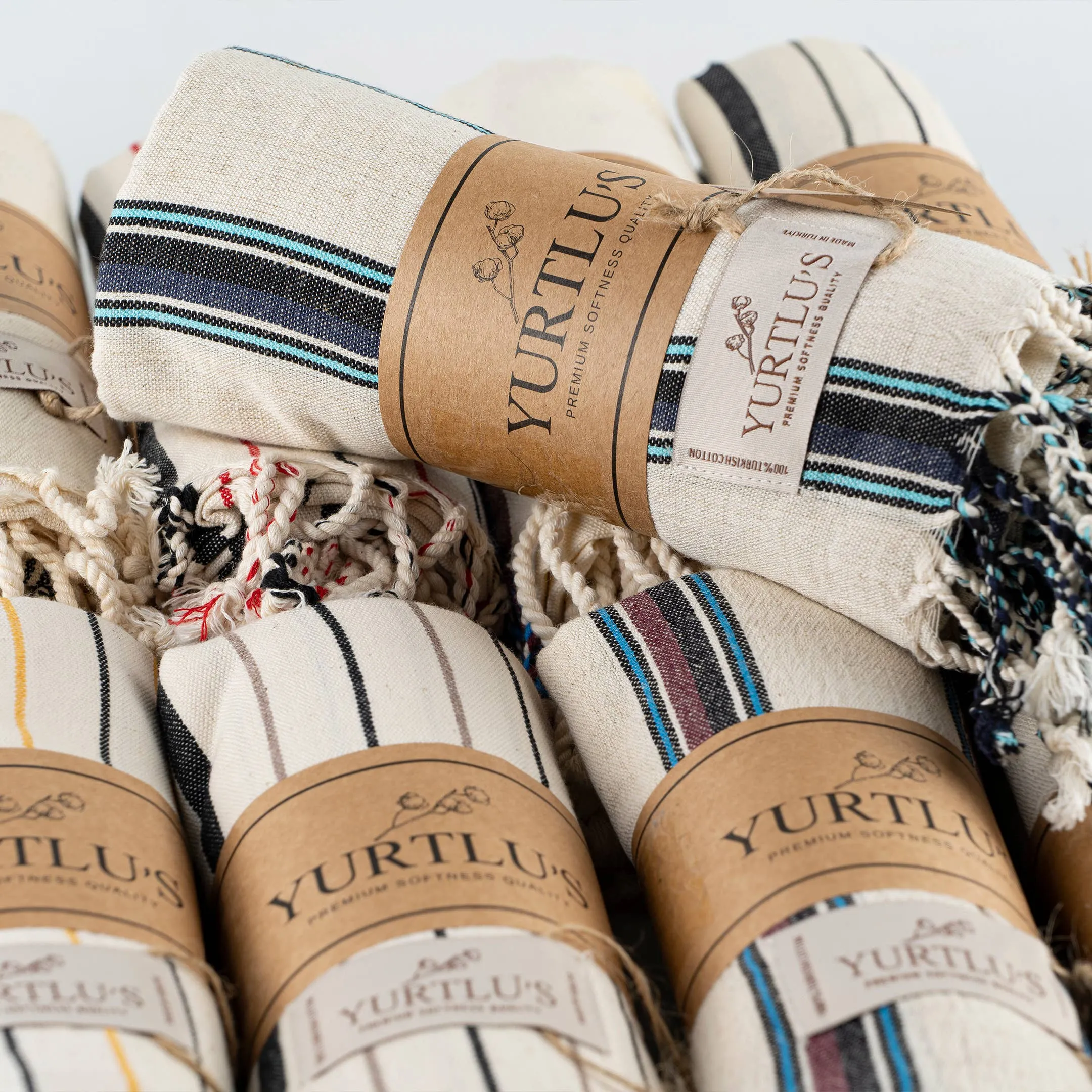 Turkish Towel Red/Black Stripe