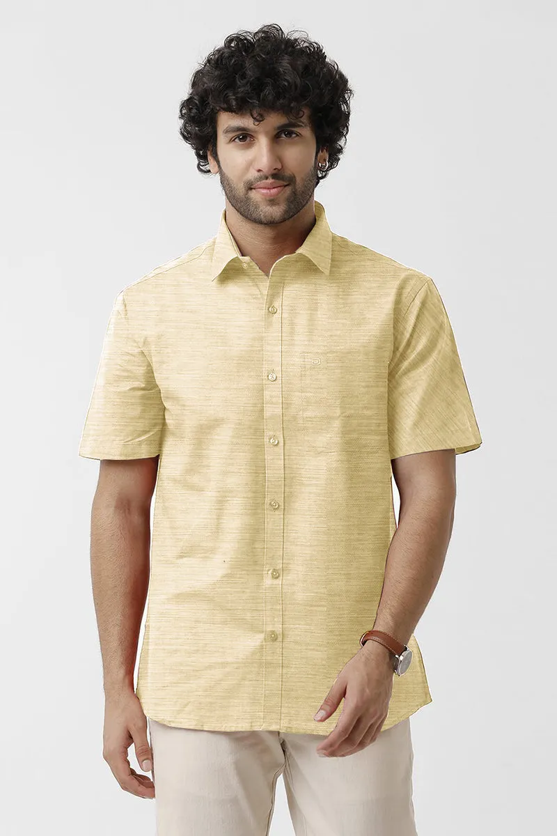 Tuscany - Butter Yellow Formal Shirts for Men | Ariser