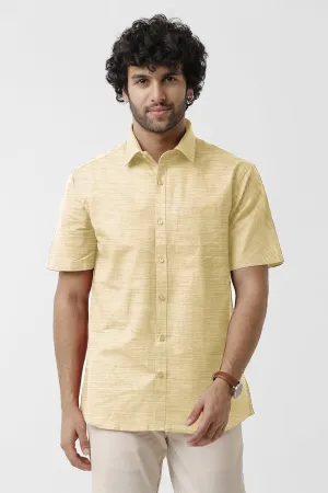 Tuscany - Butter Yellow Formal Shirts for Men | Ariser