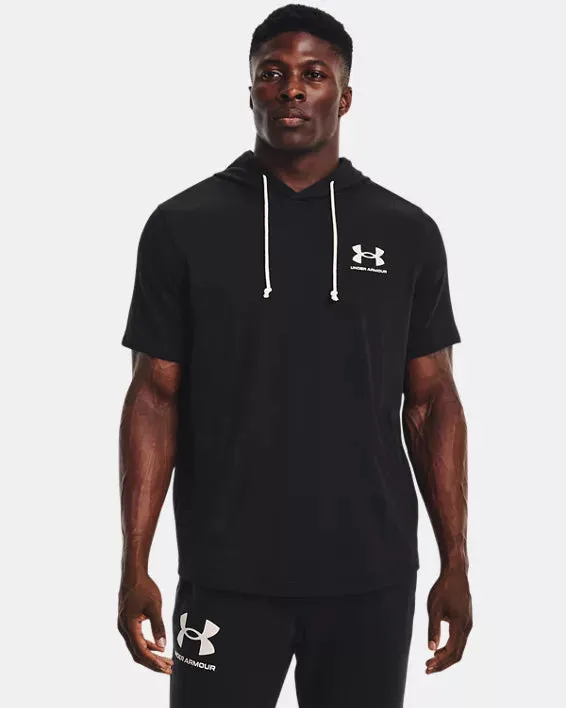 Under Armour Men's Rival Terry Short Sleeve Hoodie - Black