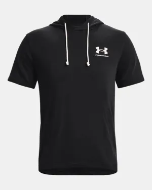 Under Armour Men's Rival Terry Short Sleeve Hoodie - Black