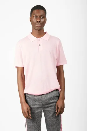 Unisex Pink Cashmere Polo Shirt