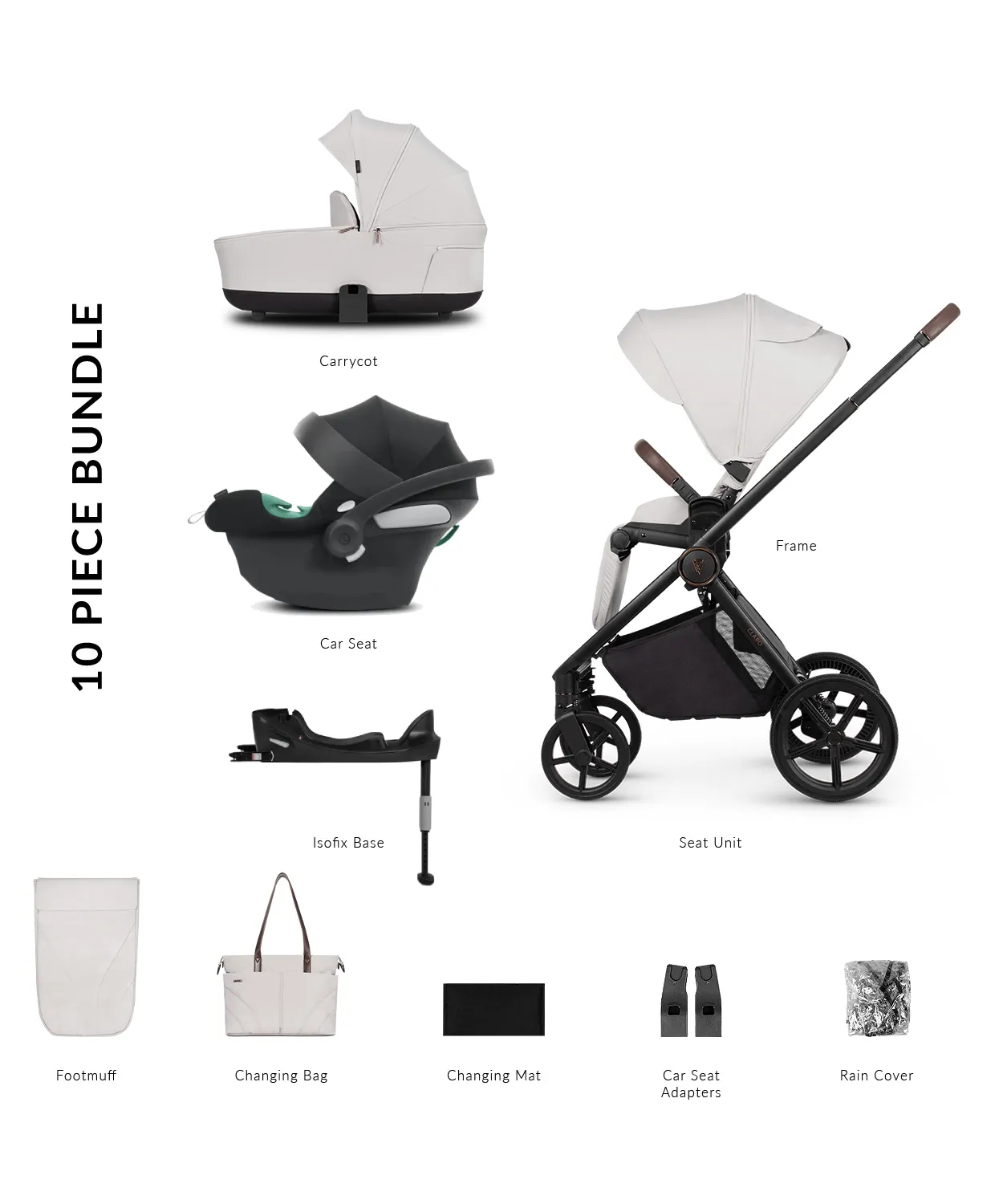 Venicci Claro 4in1 (Aton B2) Travel System - Vanilla