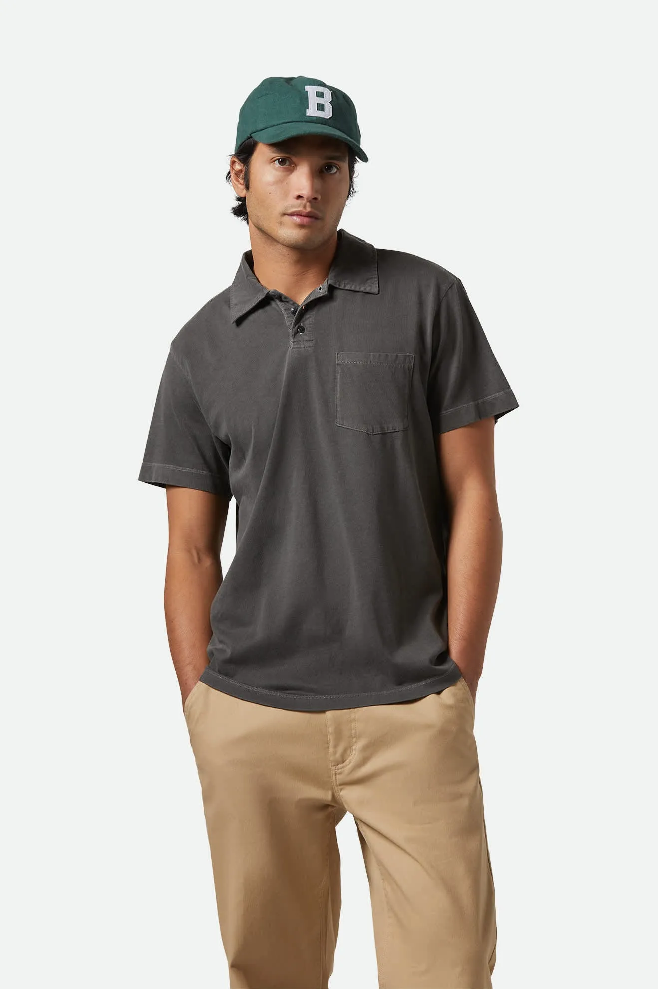 Vintage Wash S/S Polo - Washed Black