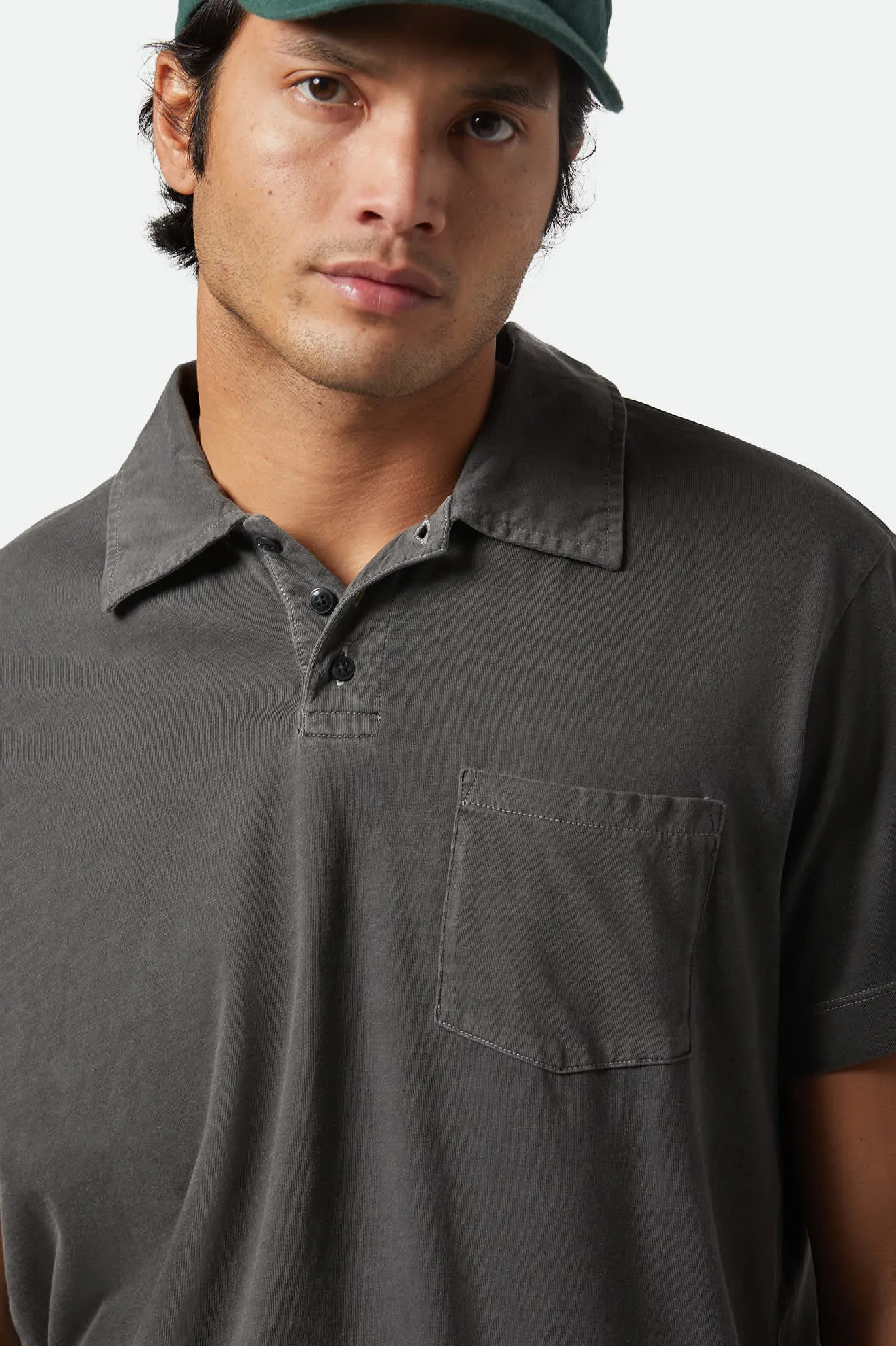 Vintage Wash S/S Polo - Washed Black
