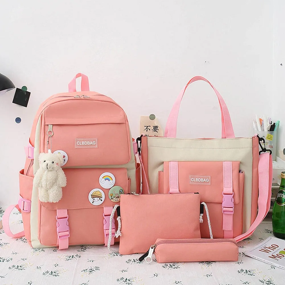 Waterproof Canvas Women Rucksack Travel School Bag