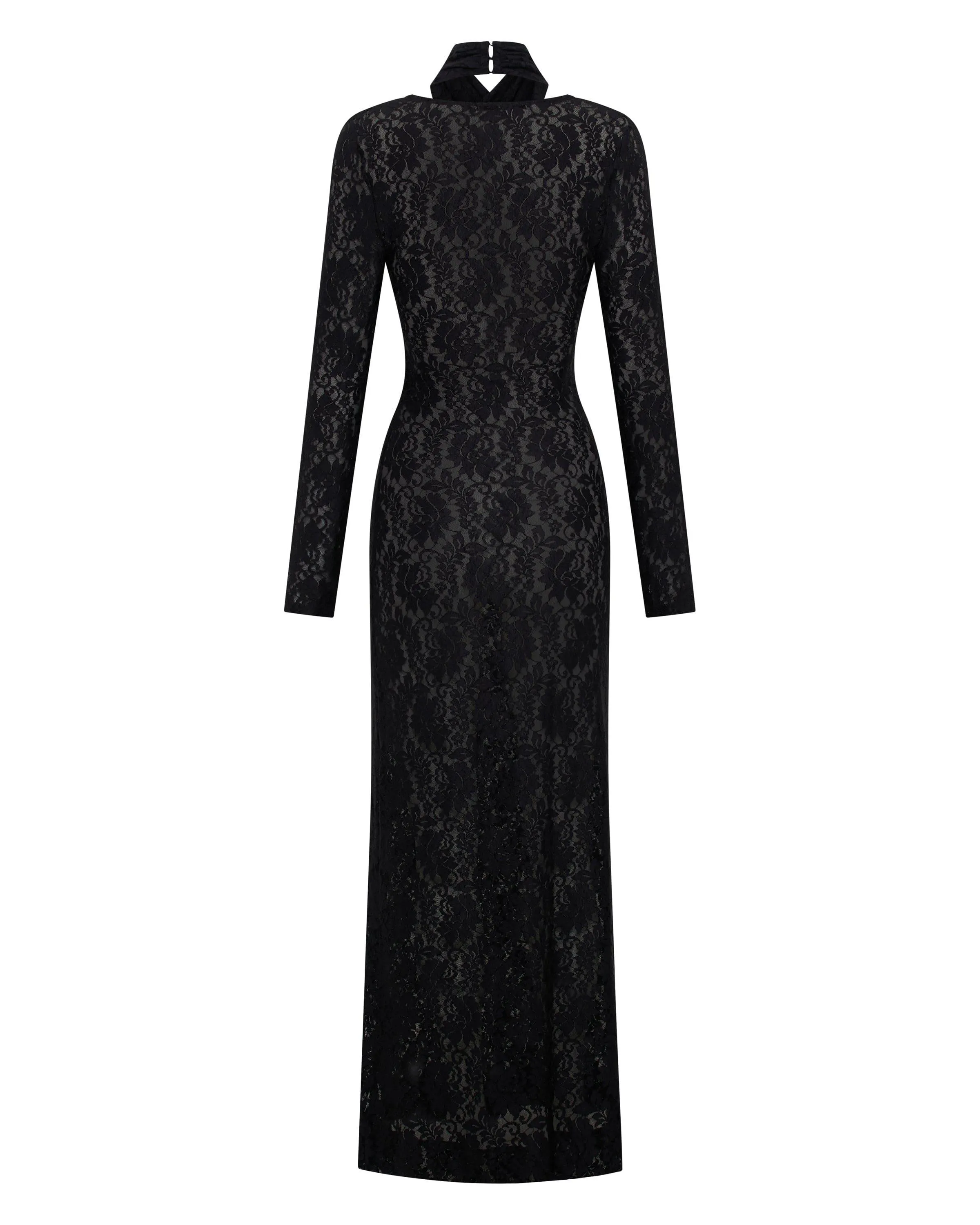 WAYWARD WRAP NECK MAXI DRESS | BLACK