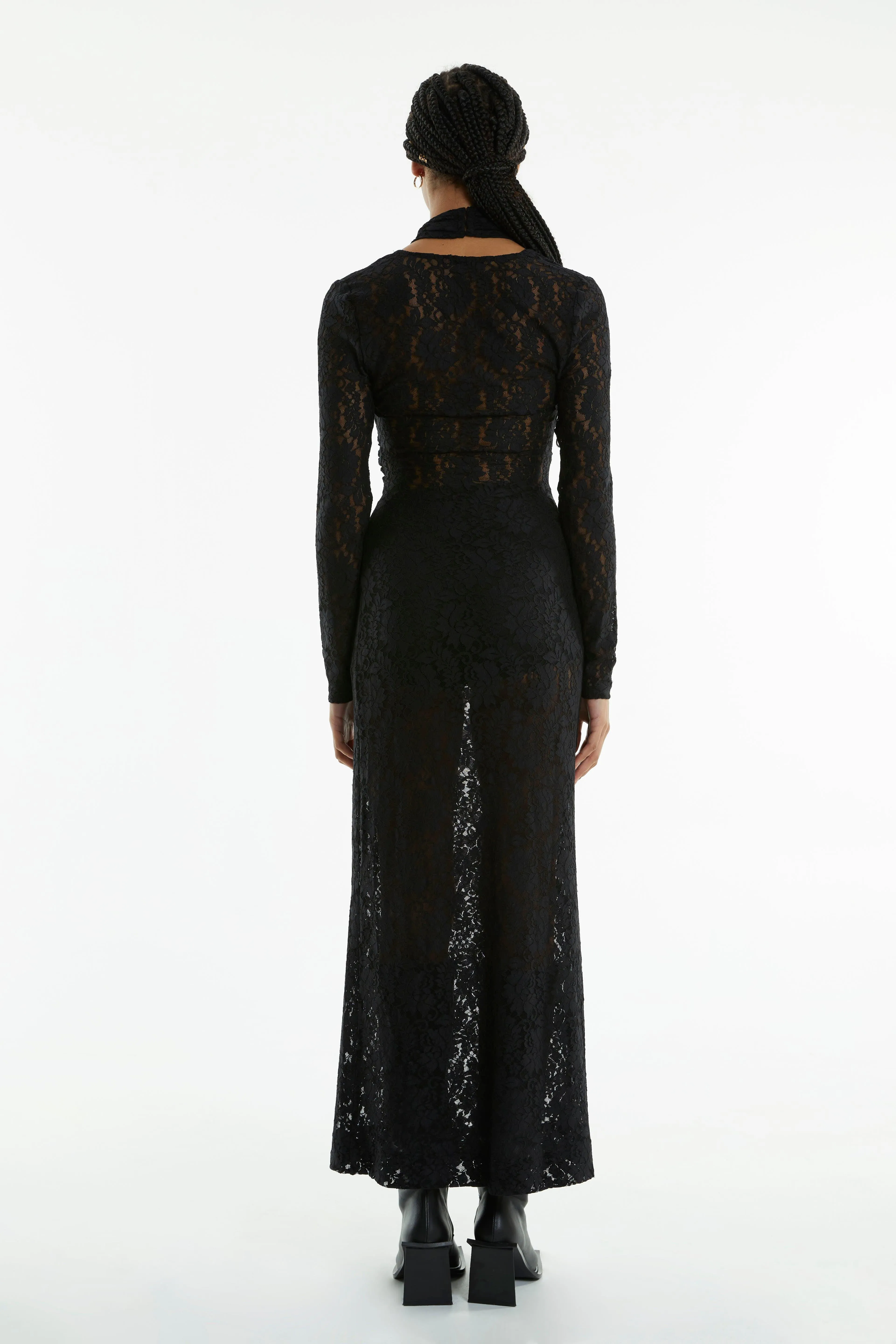 WAYWARD WRAP NECK MAXI DRESS | BLACK