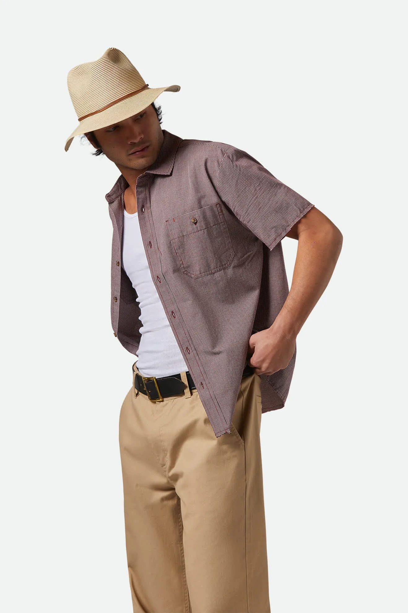 Wesley Straw Packable Fedora - Tan