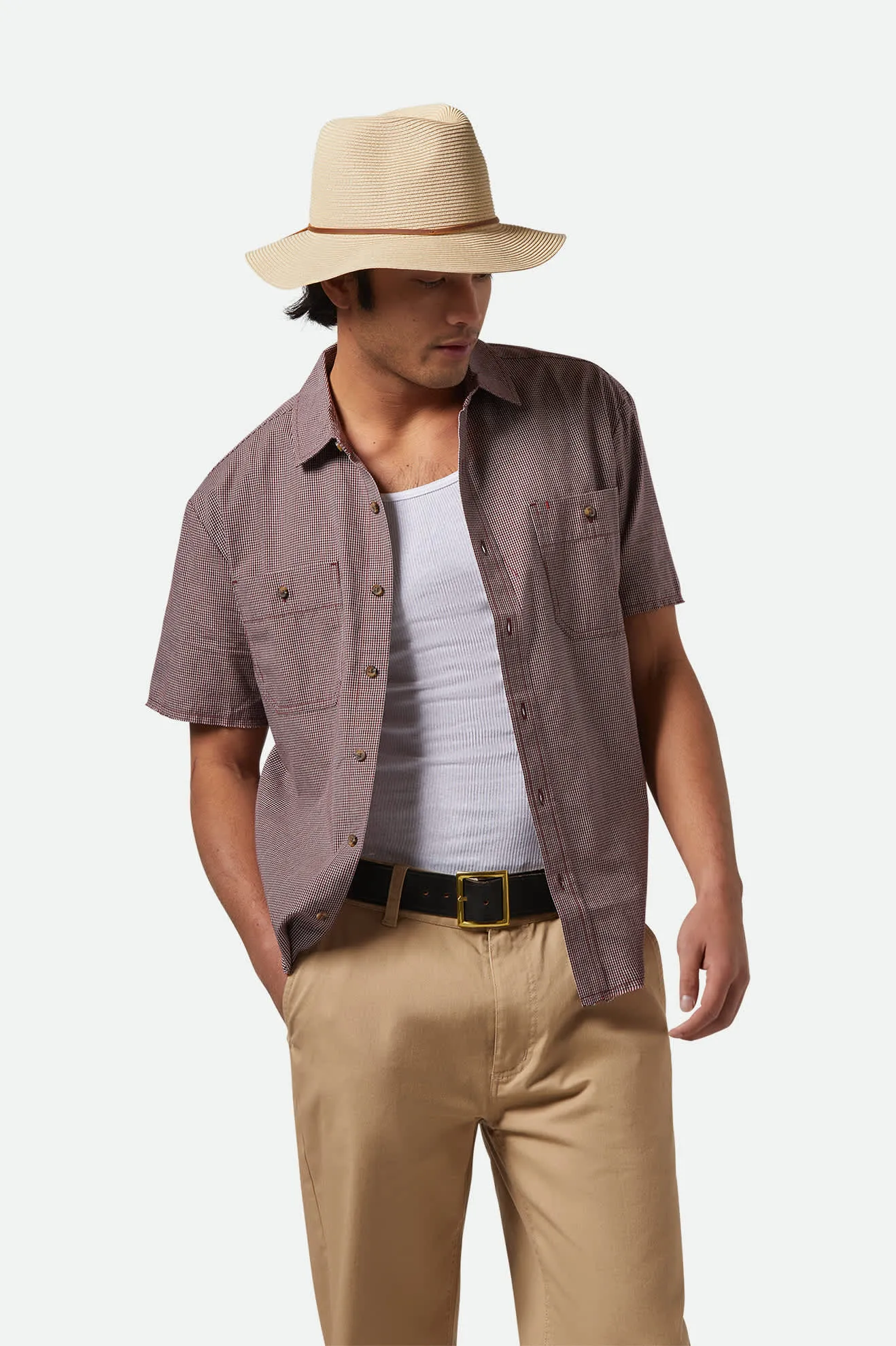 Wesley Straw Packable Fedora - Tan