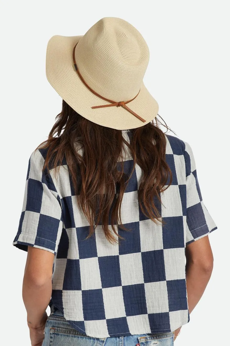 Wesley Straw Packable Fedora - Tan