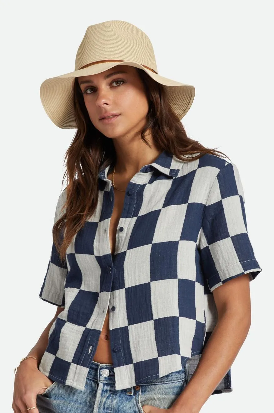 Wesley Straw Packable Fedora - Tan