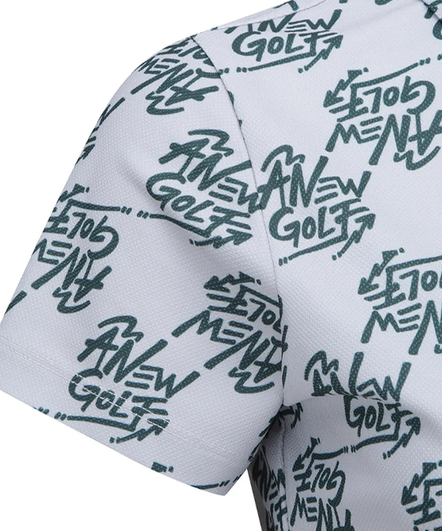 Women's Logo Pattern Short T-Shirt - Gray