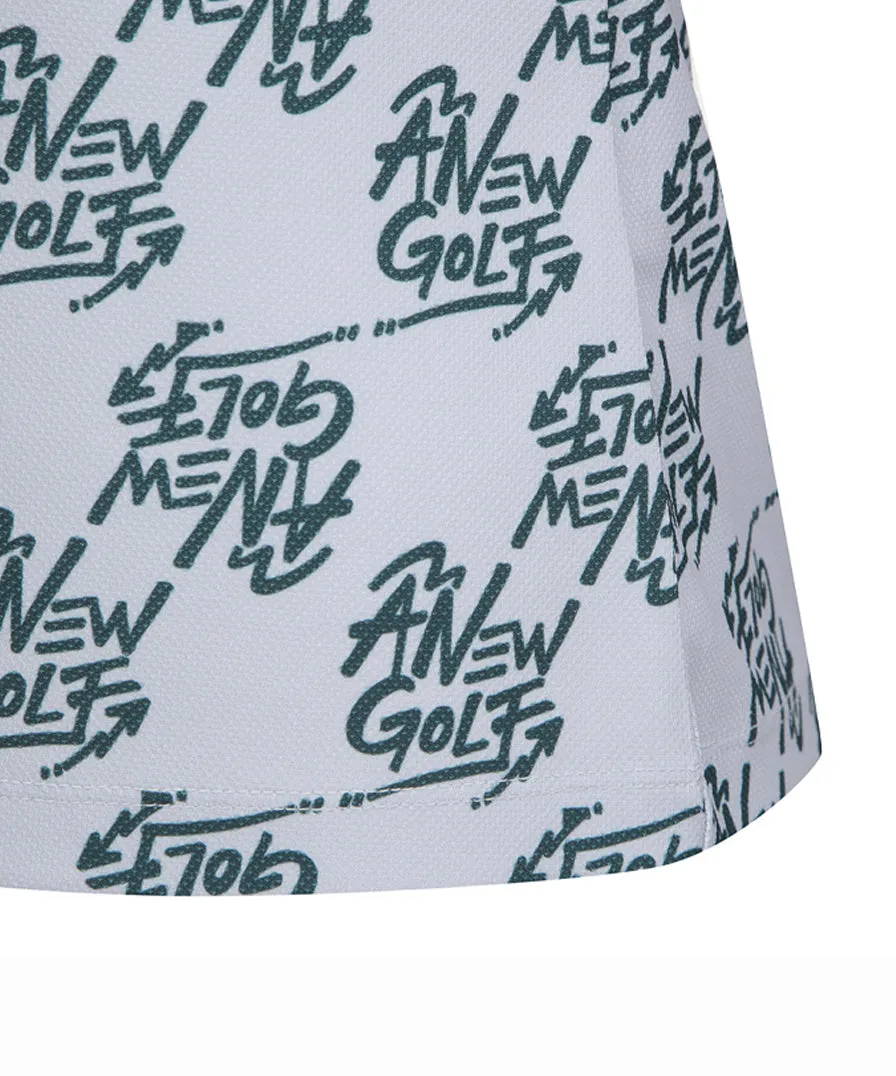 Women's Logo Pattern Short T-Shirt - Gray