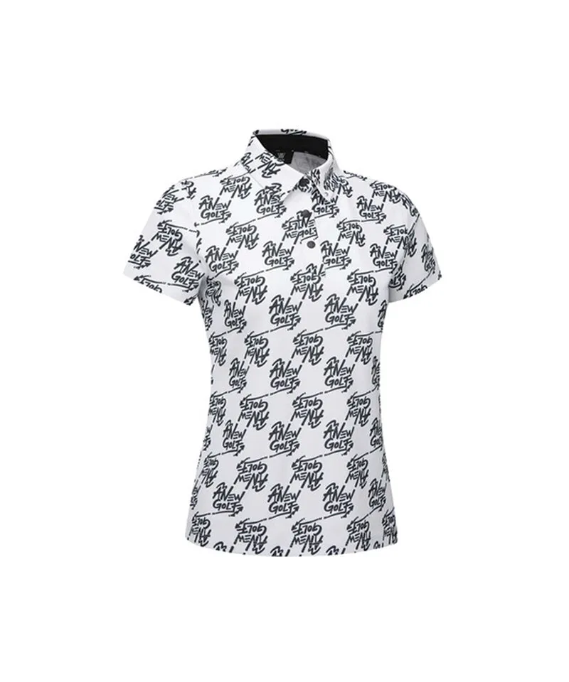 Women's Logo Pattern Short T-Shirt - White