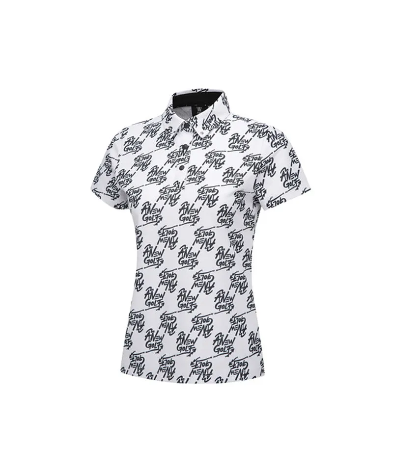 Women's Logo Pattern Short T-Shirt - White