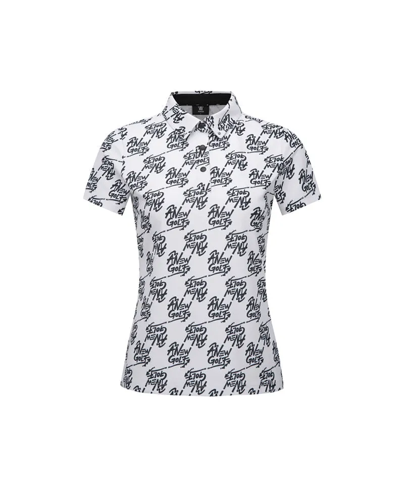 Women's Logo Pattern Short T-Shirt - White