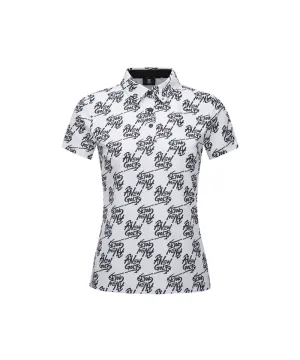 Women's Logo Pattern Short T-Shirt - White
