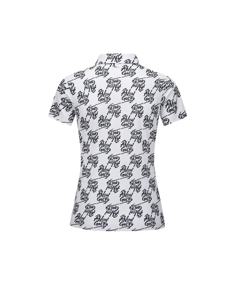 Women's Logo Pattern Short T-Shirt - White