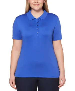 Womens Plus Micro Hex Polo
