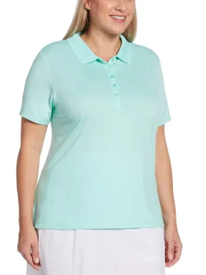 Womens Plus Micro Hex Polo