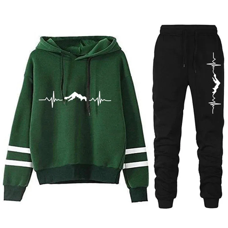 Women's Tracksuit Loose and Comfortable Women's Sports Suit 2024 Daily Jogging Hoodie Stripe Casual Two Piece Set Matching Sets