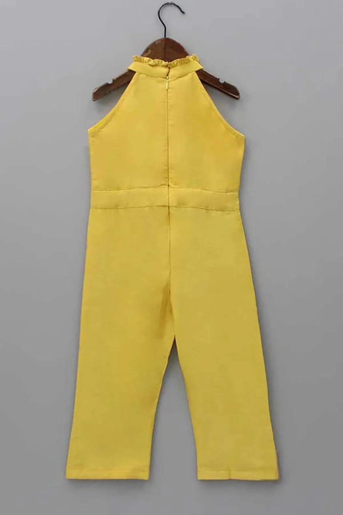 Yellow Hand Embroidered Jumpsuit